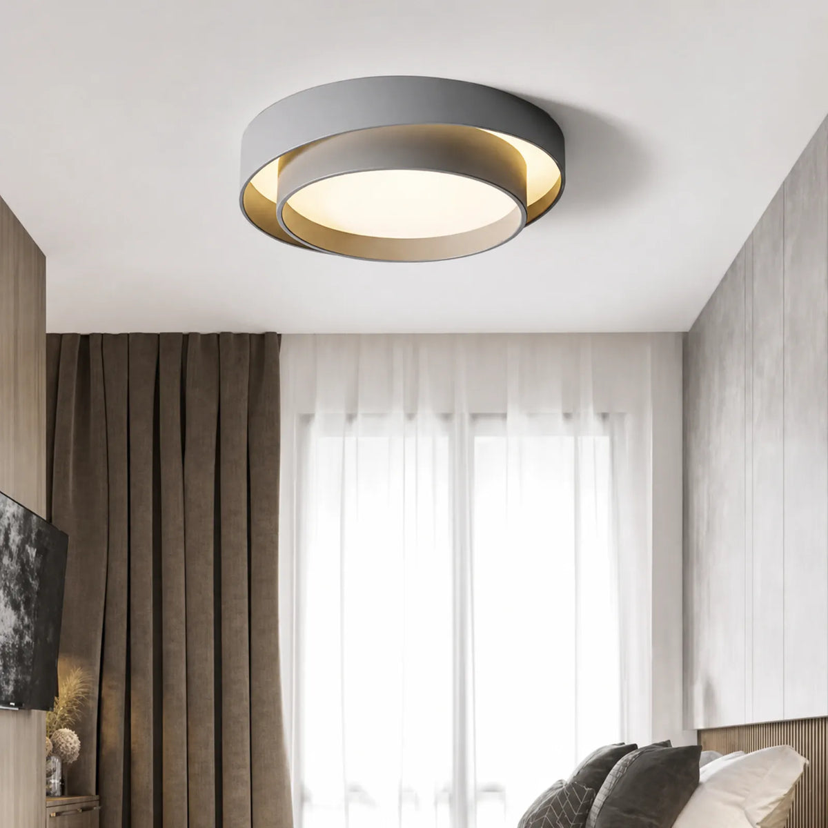 Offset Double Halo Ceiling Light