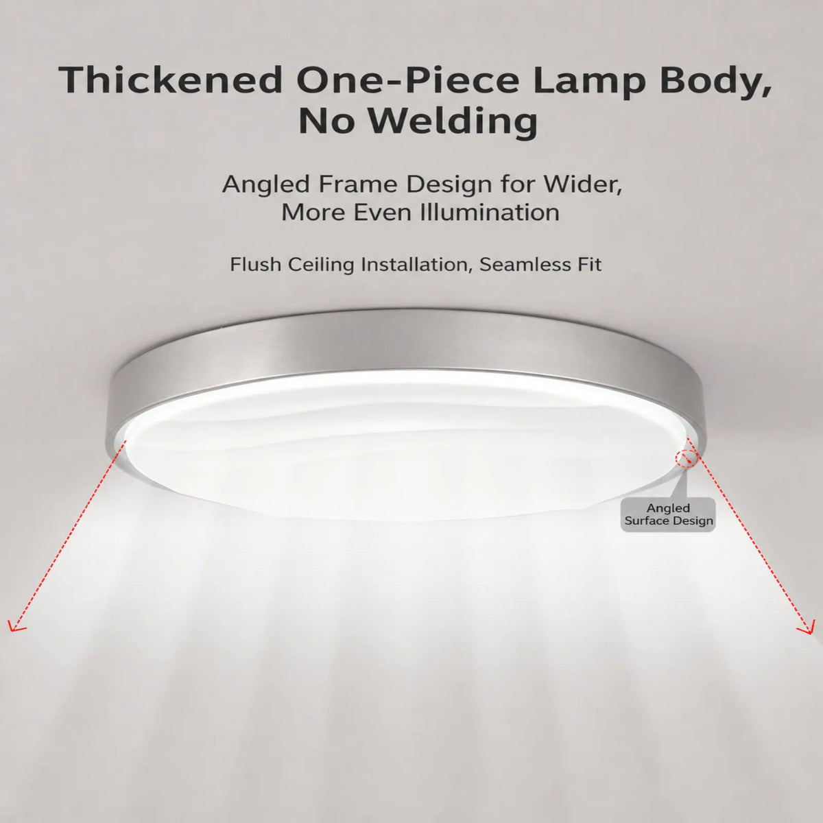 Angled-Frame Round Flush Ceiling Light