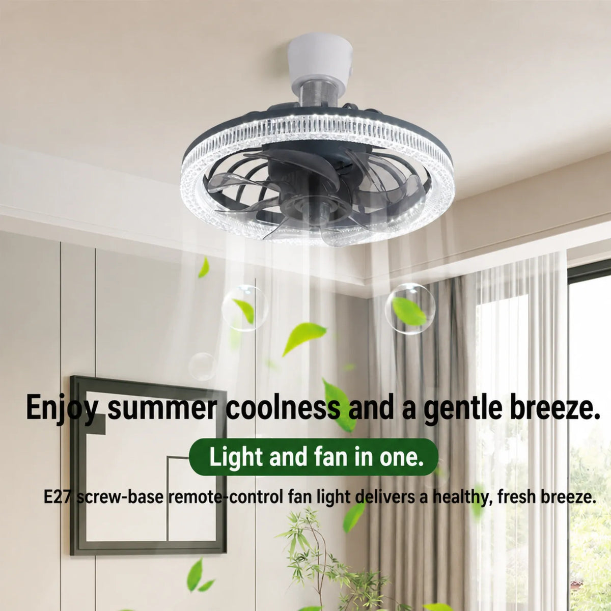 Ribbed Ring Ceiling Light with Fan