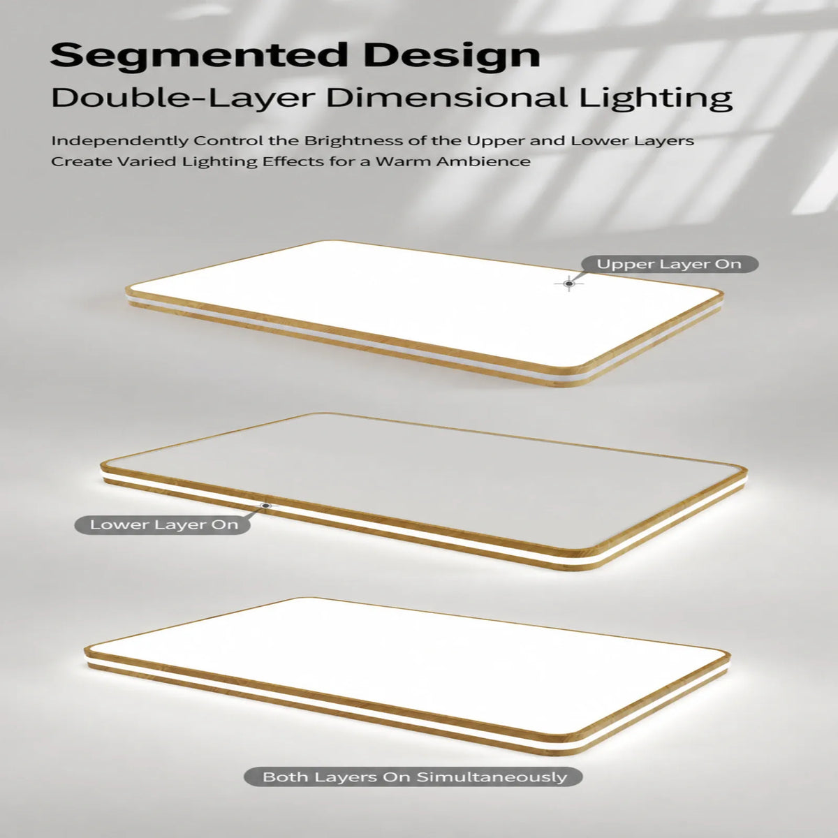Layered Rounded Rectangle Ceiling Light