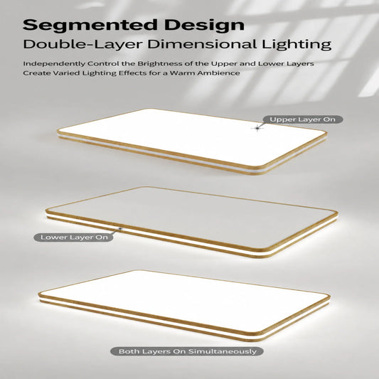 Layered Rounded Rectangle Ceiling Light