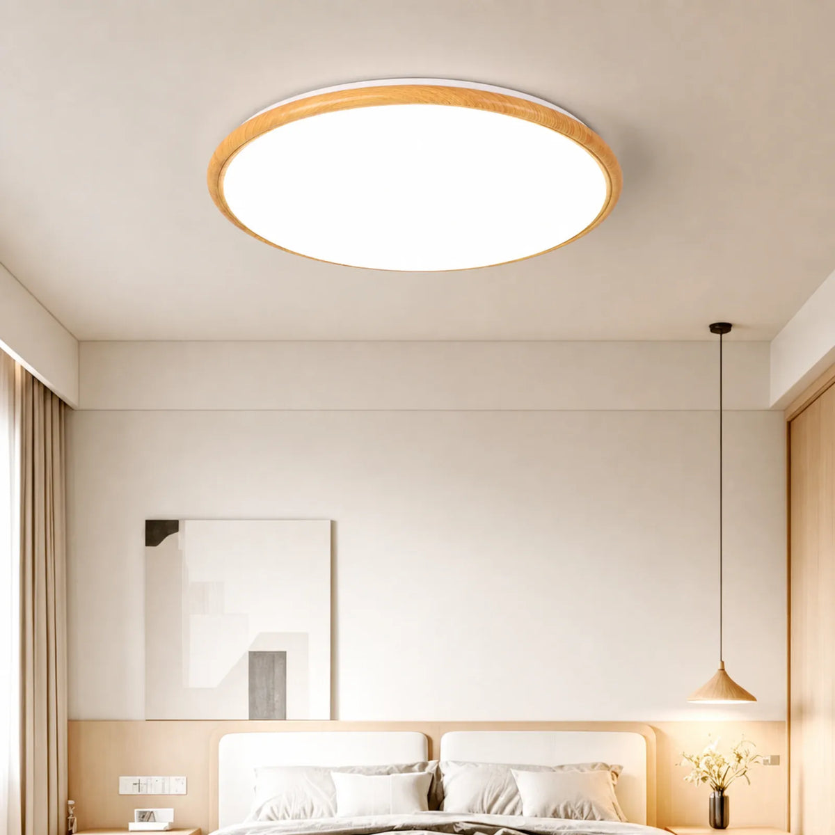 Pattern-Rim Round Ceiling Light