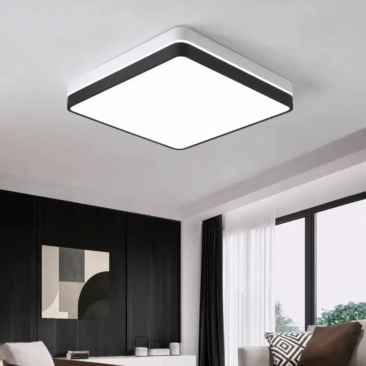 Slim Banded Flush-Mount Ceiling Light