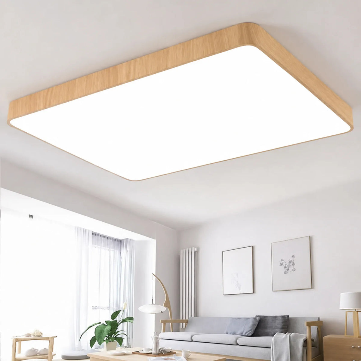 Pattern-Band Rounded-Square Ceiling Light