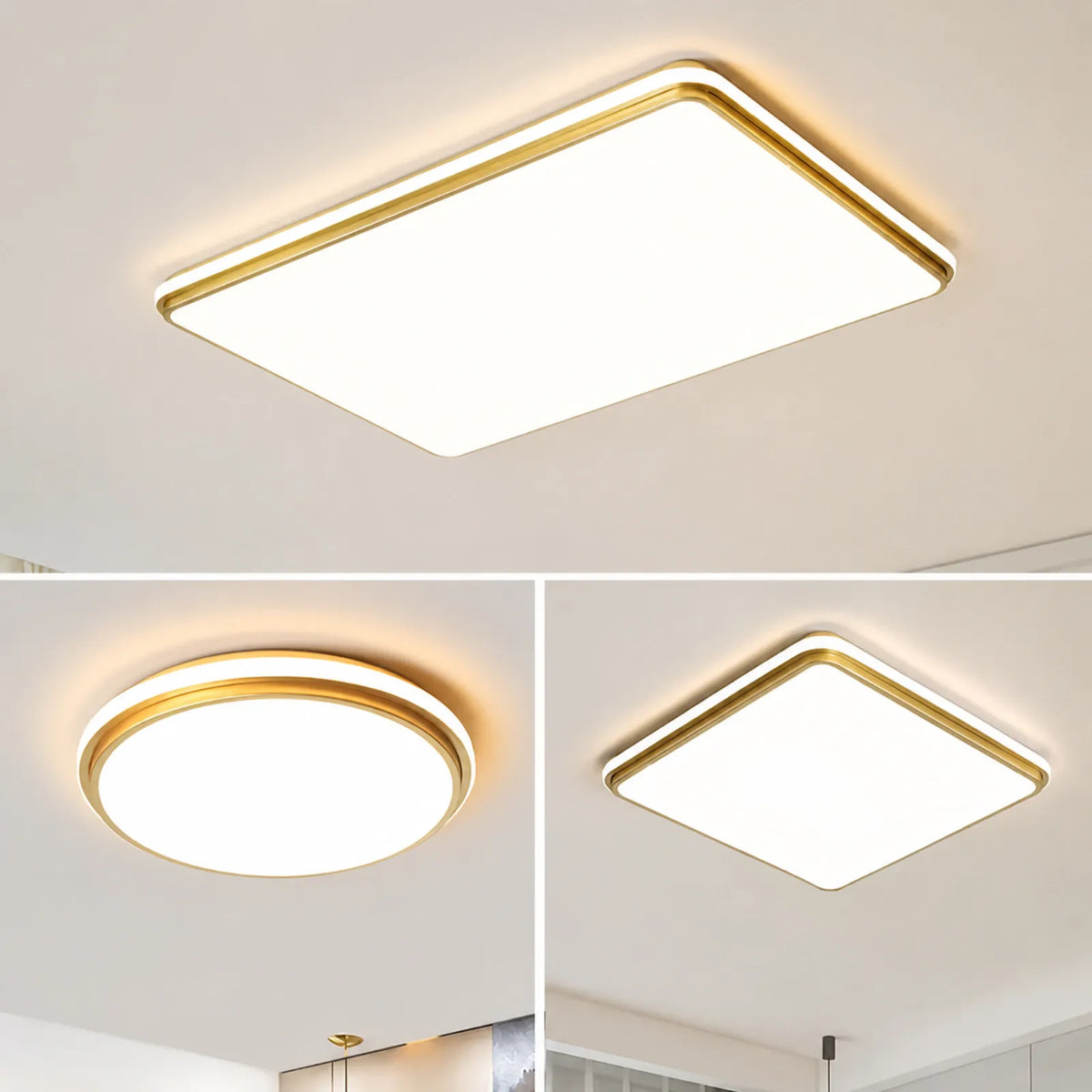 Twin-Outline Rounded-Square Ceiling Light