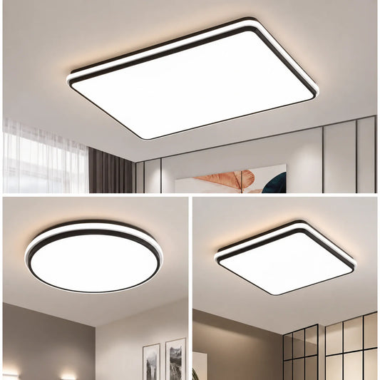 Twin-Outline Rounded-Square Ceiling Light
