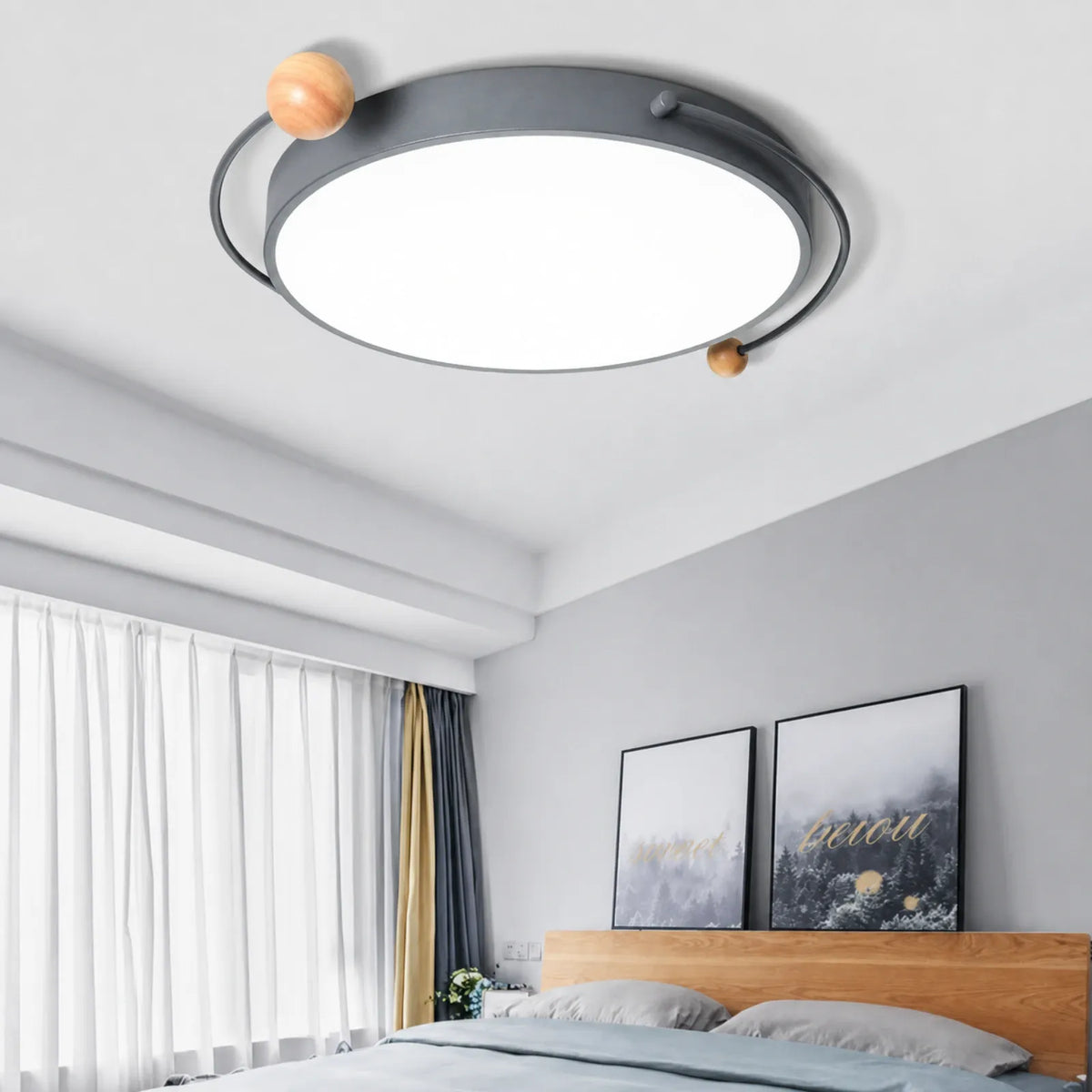Orbit Ring Ceiling Light with Ball Finials