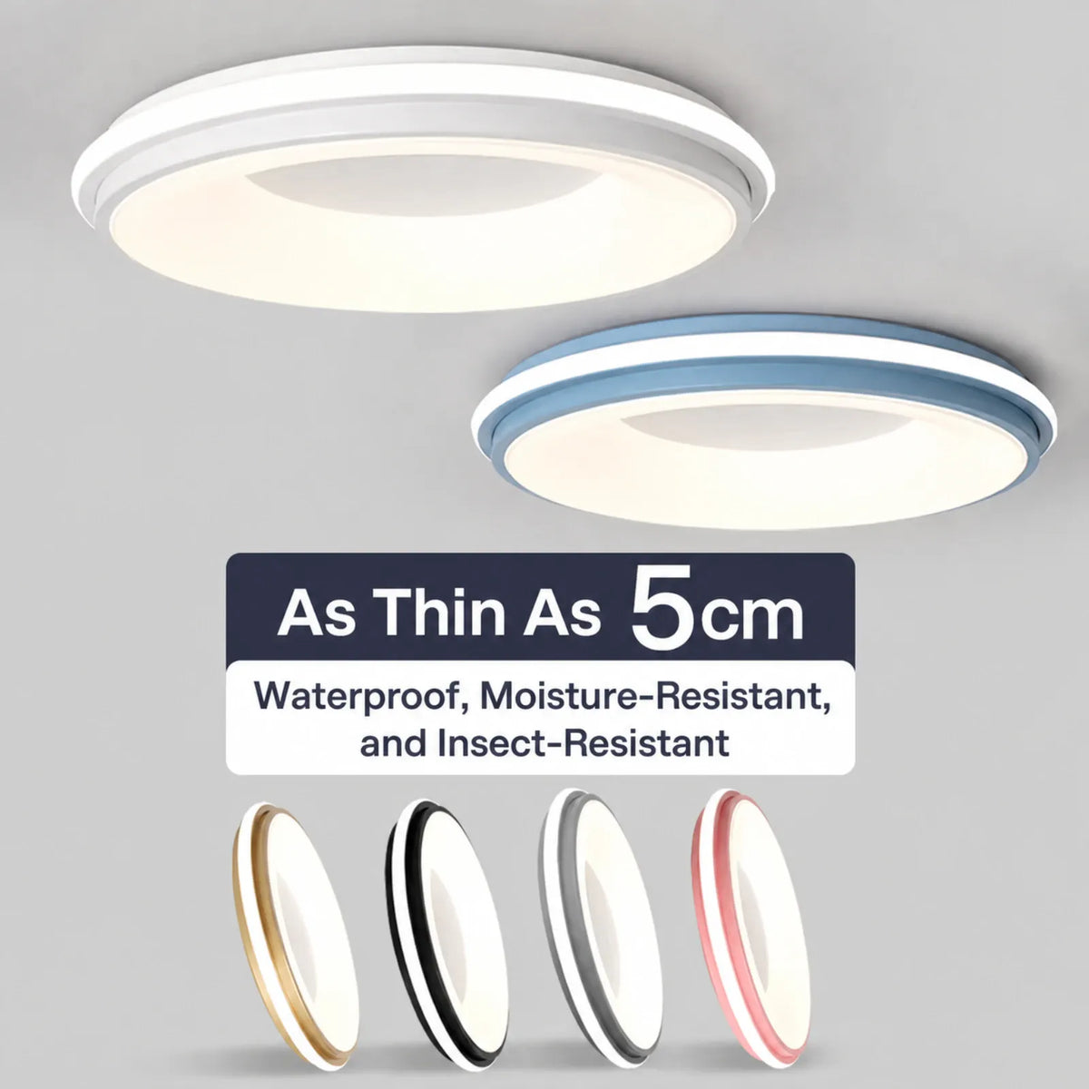 Double-Rim Disc Ceiling Light