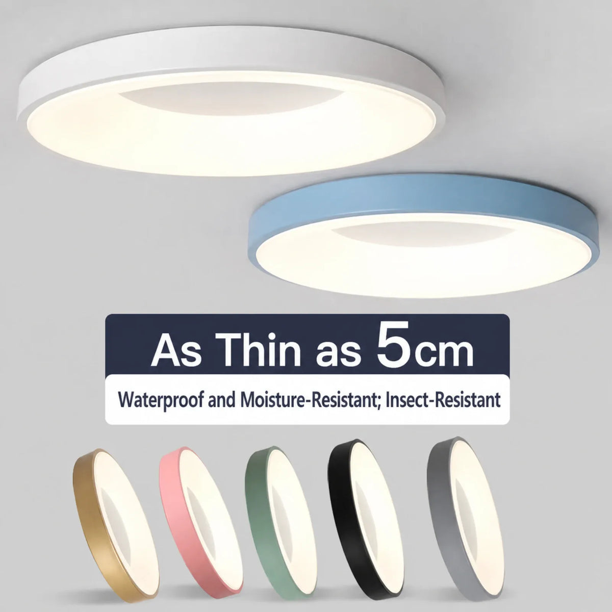 Rounded-Disc Recessed-Center Ceiling Light