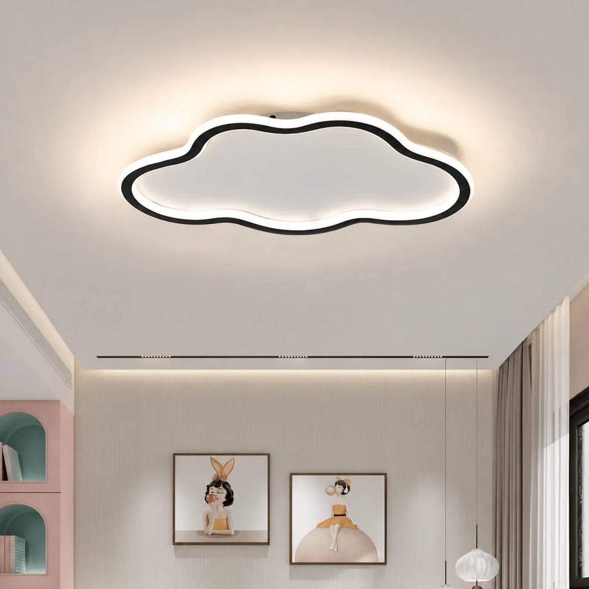Wavy Cloud-Outline Ceiling Light