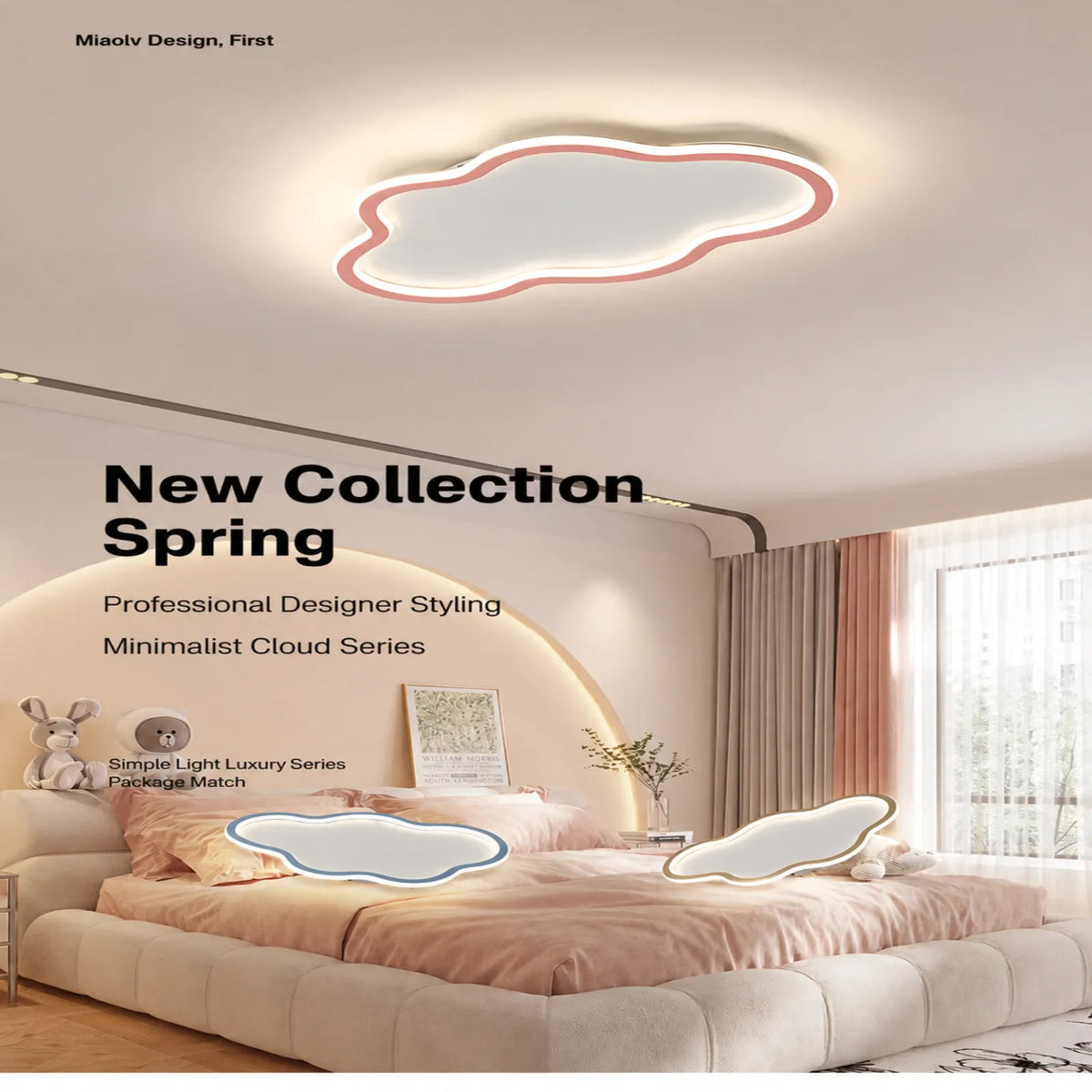 Wavy Cloud-Outline Ceiling Light