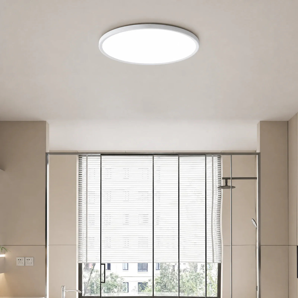 Low-Profile Round Halo-Rim Ceiling Light