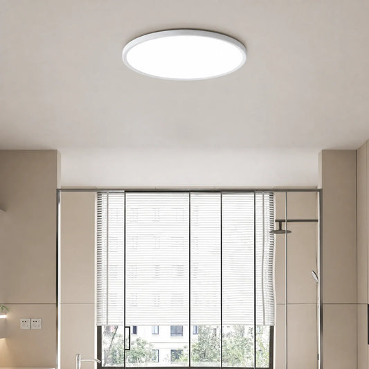 Low-Profile Round Halo-Rim Ceiling Light
