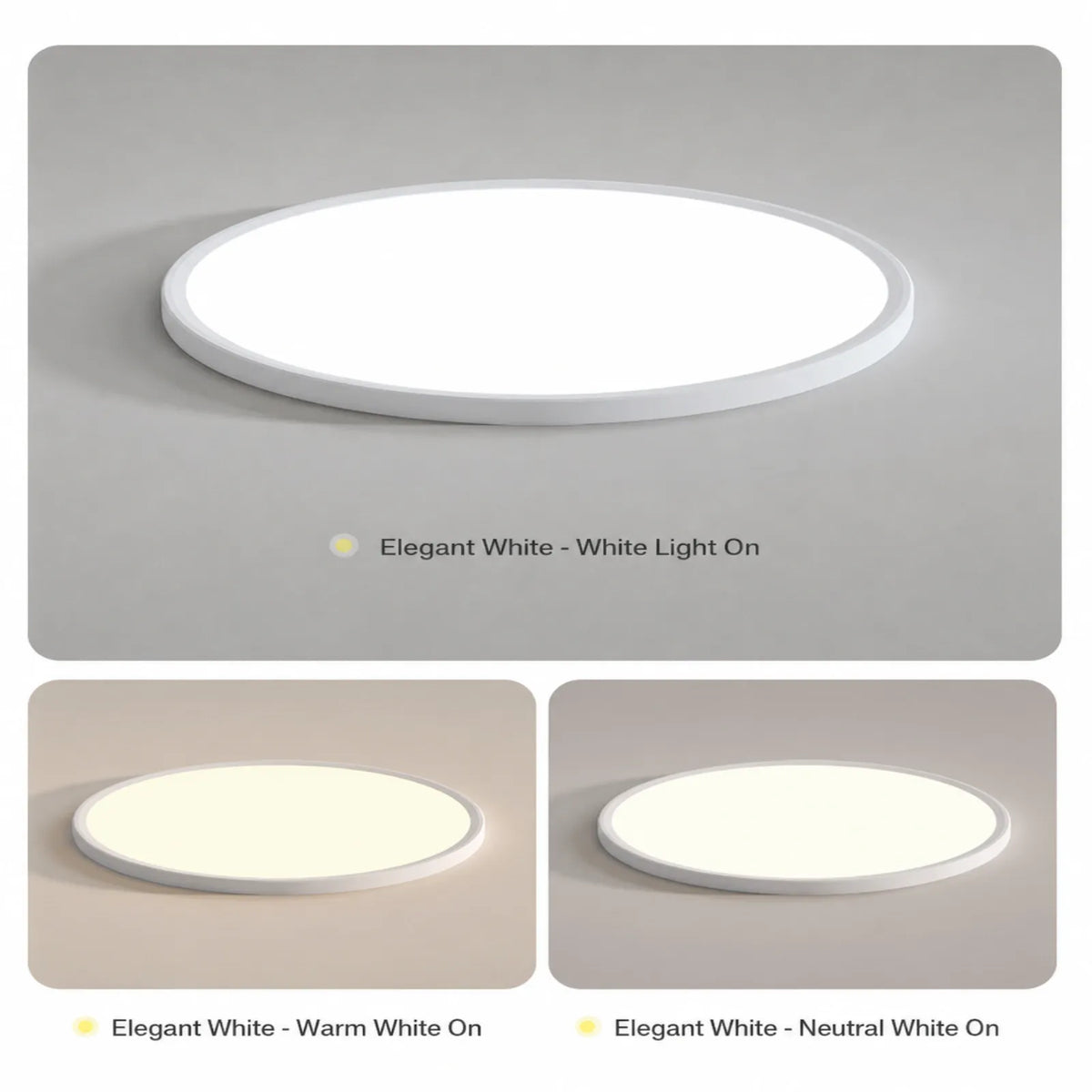 Low-Profile Round Halo-Rim Ceiling Light