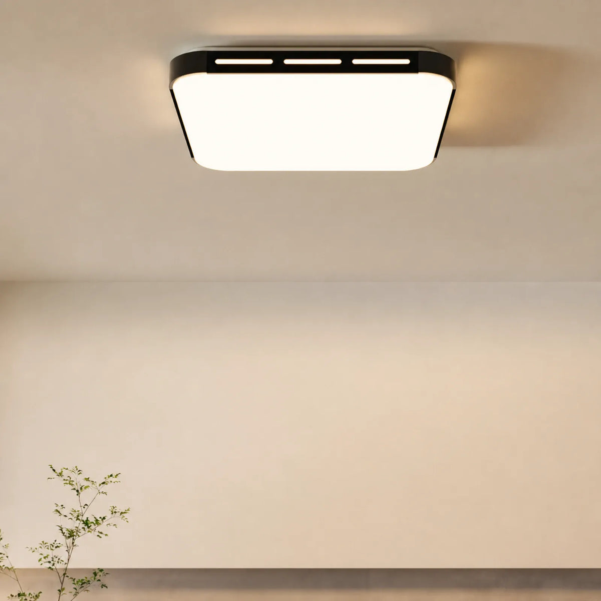 Dash-Accent Rounded-Rectangle Ceiling Light