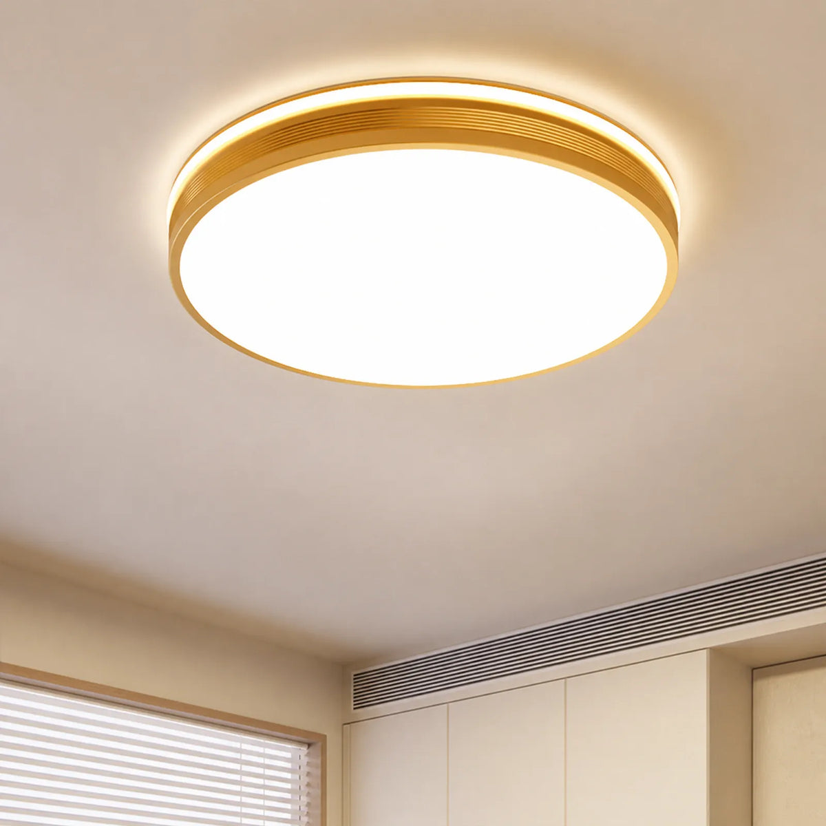 Ribbed-Band Round Ceiling Light