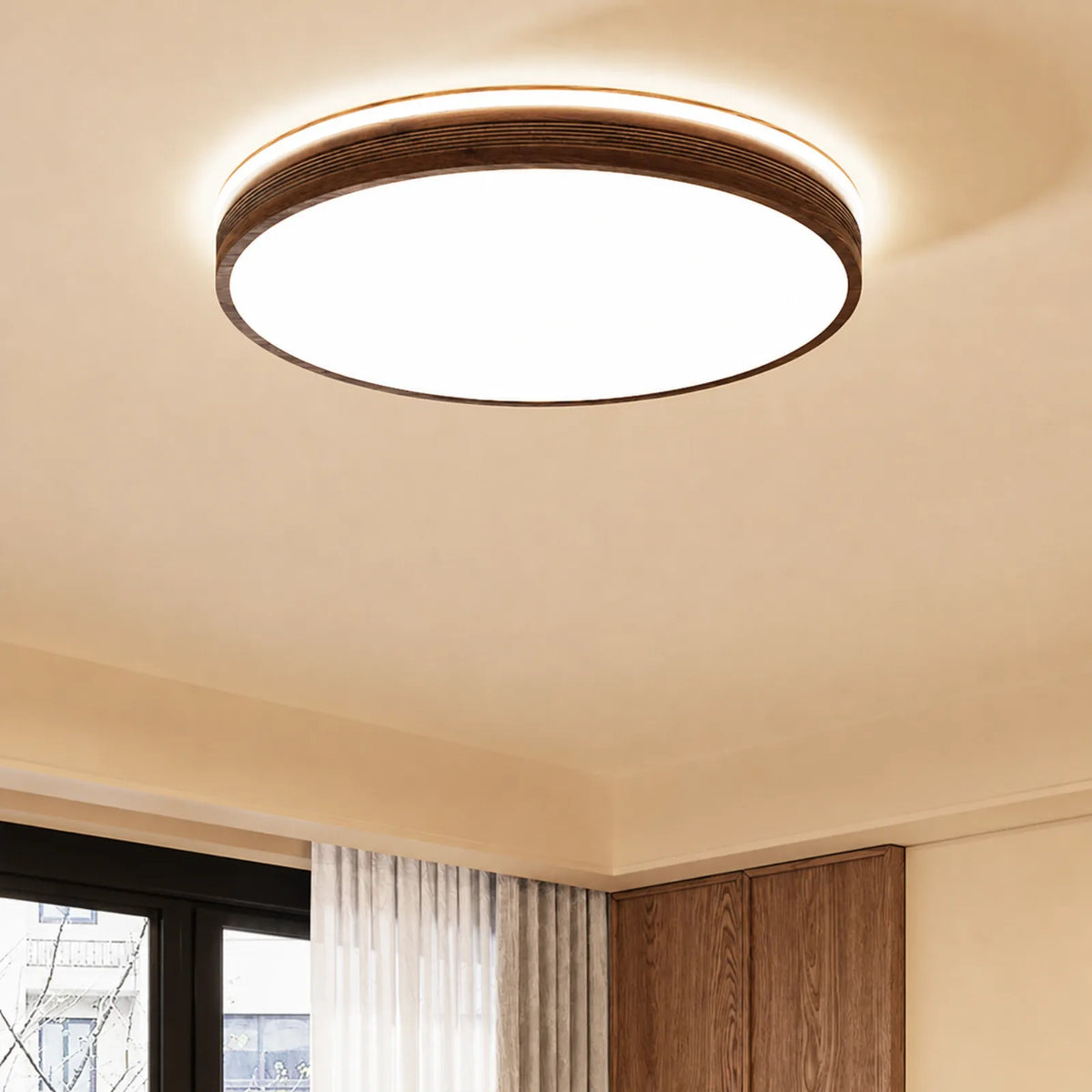 Ribbed Patterned Disc Ceiling Light