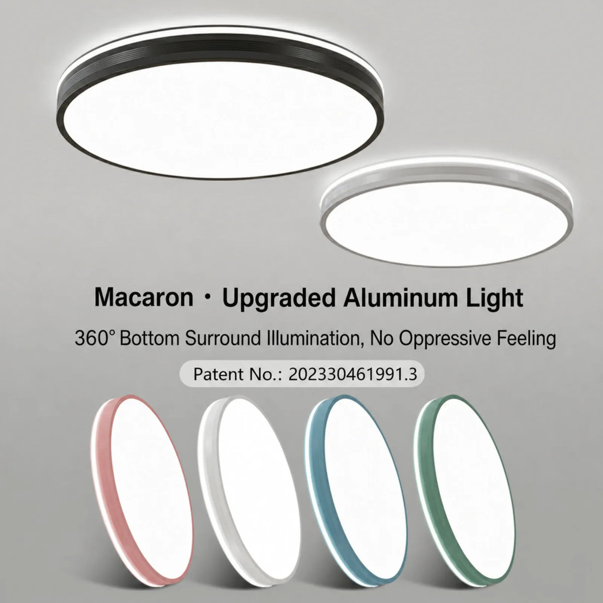 Rounded Square Grooved-Edge Ceiling Light