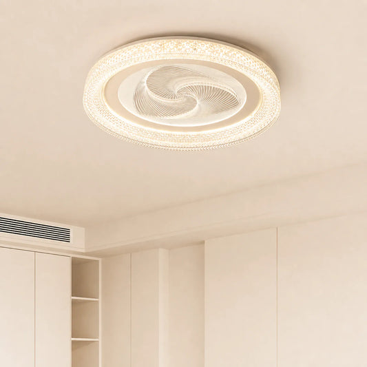 Spiral-Center Textured-Rim Ceiling Light