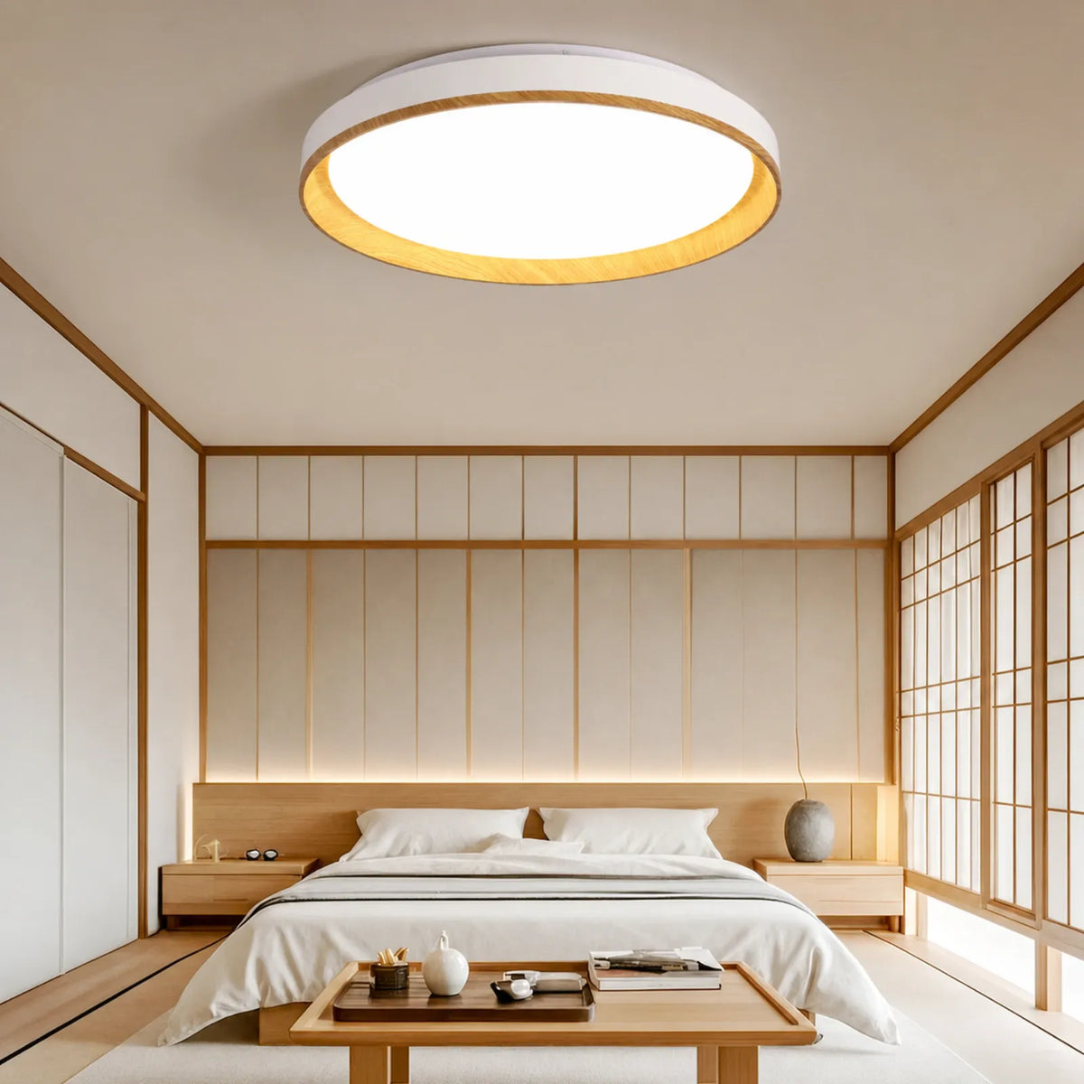 Patterned-Inset Round Ceiling Light