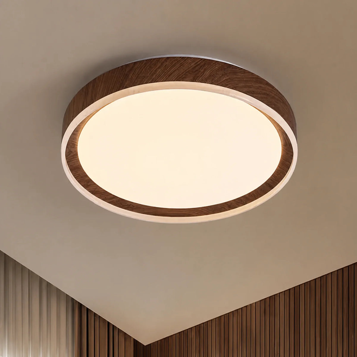 Pattern-Rim Recessed Disc Ceiling Light
