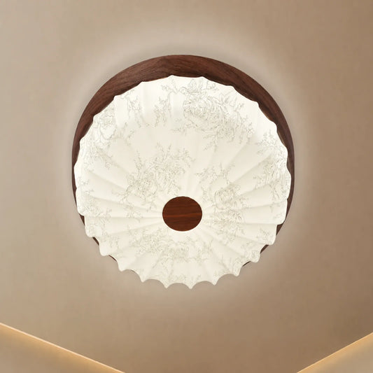 Floral Pleated Scalloped Ceiling Light