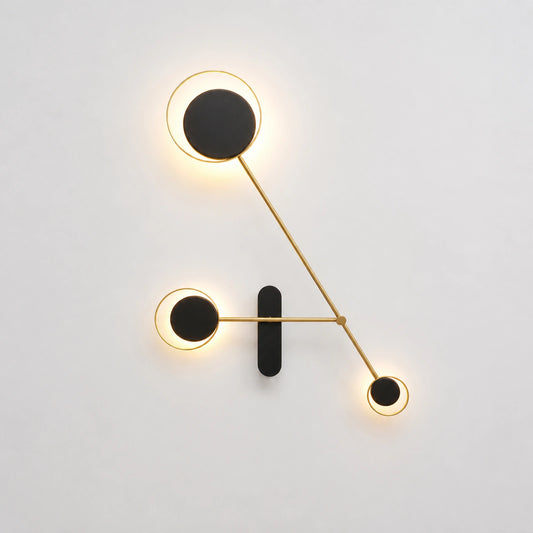 3-Light Round Disc Linear Wall Sconce