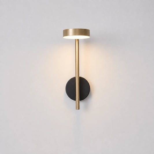 Gold & Black Straight-Rod Wall Sconce