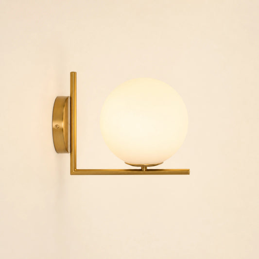 Glass Globe Tray Wall Sconce