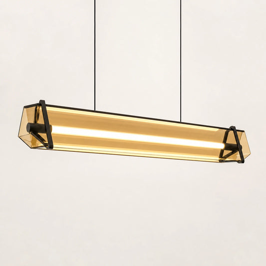 Black and Amber Glass Pendant Light