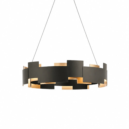 Black and Gold Iron Multi-Light Pendant Light