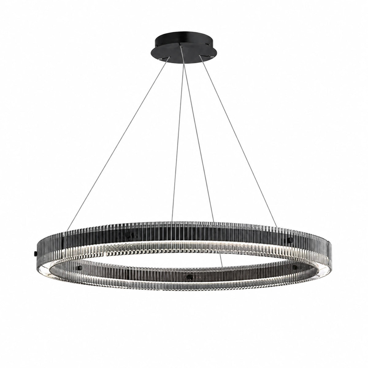 Smoky Glass Ring Chandelier