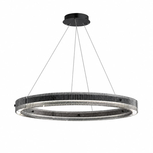 Smoky Glass Ring Chandelier