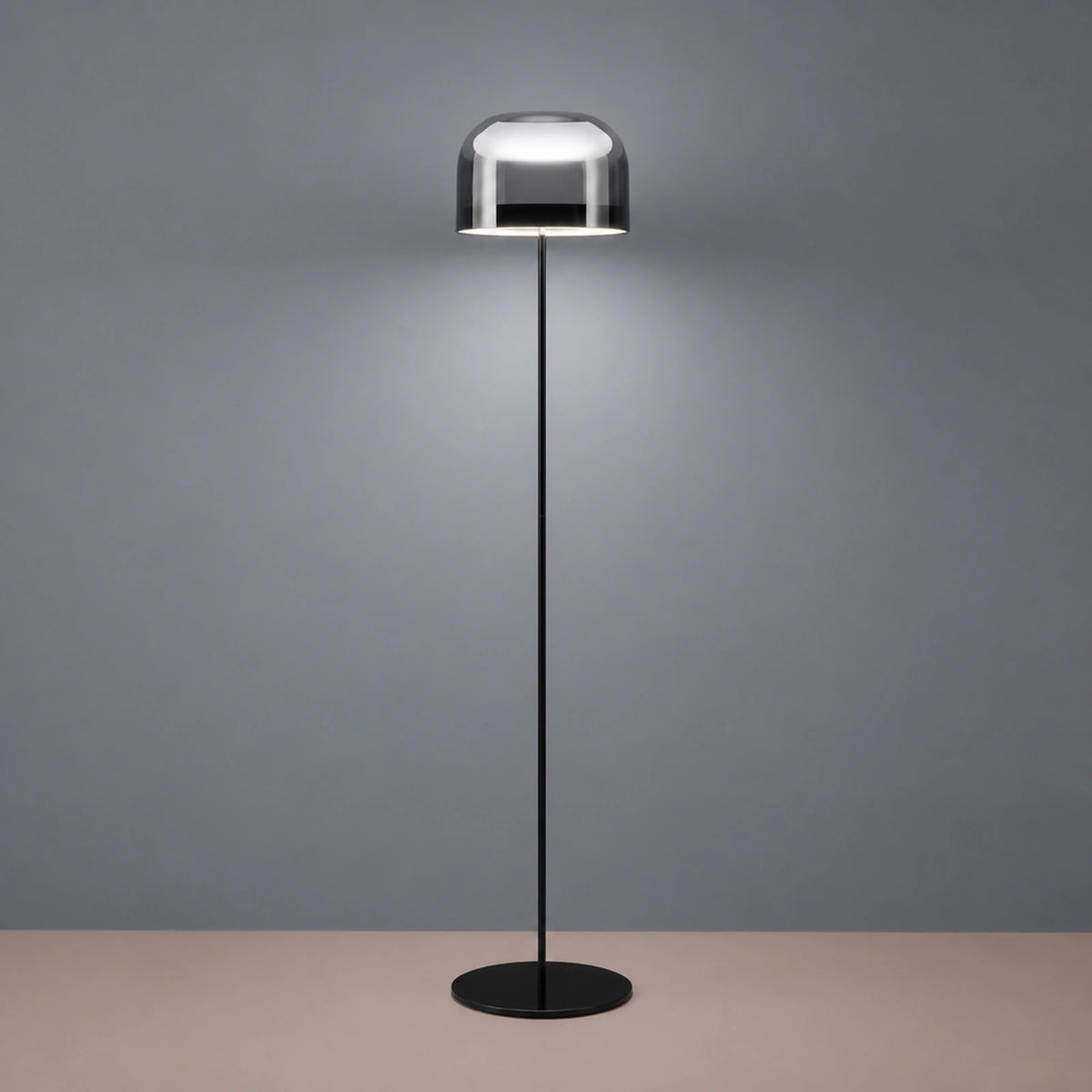 Cylindrical Glass Shade Floor Lamp