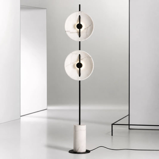 Dual-Disc Marble Floor Lamp