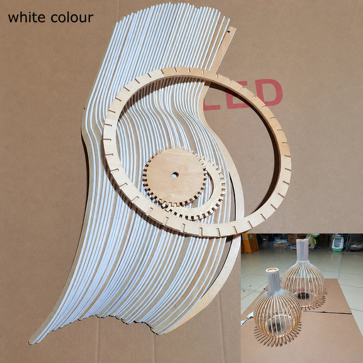 Wooden Birdcage Pendant Light