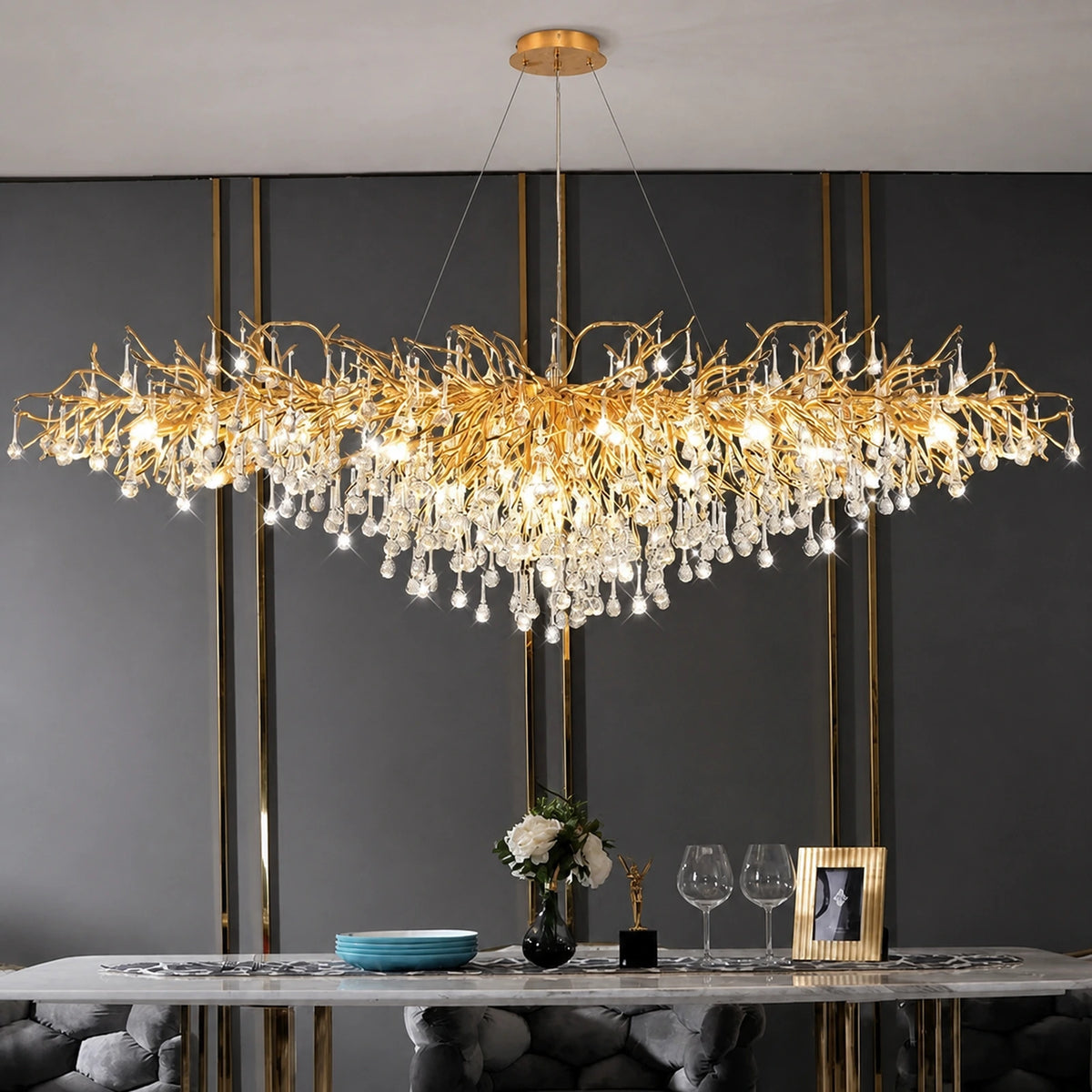 Dewdrop Crystal Ceiling Light