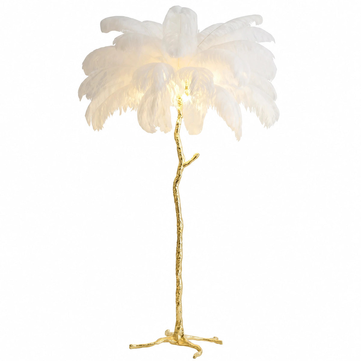 Ostrich Feather Resin Straight-Rod Split-Section Floor Lamp F1287