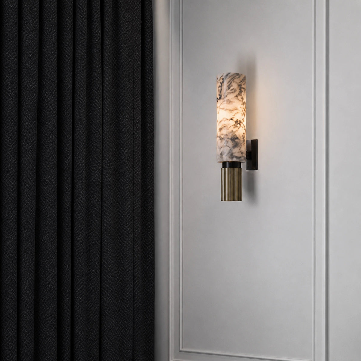 Vertical Alabaster Wall Sconce