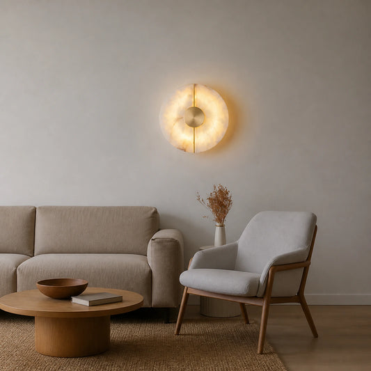 Round Marble Wall Sconce