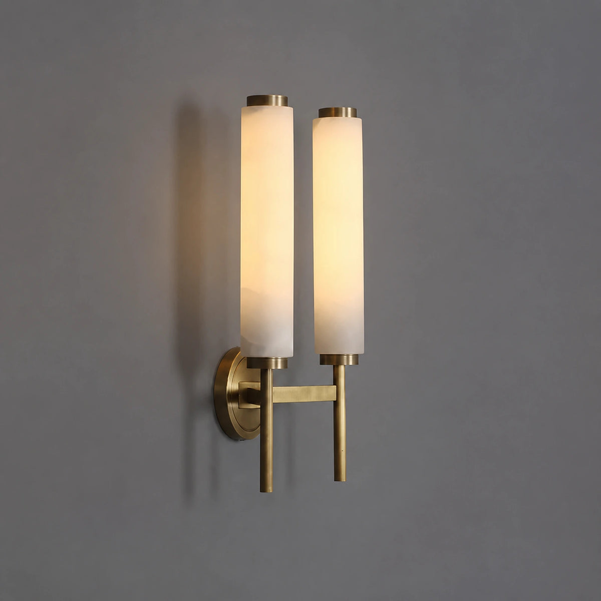 Double-Column Alabaster Wall Sconce