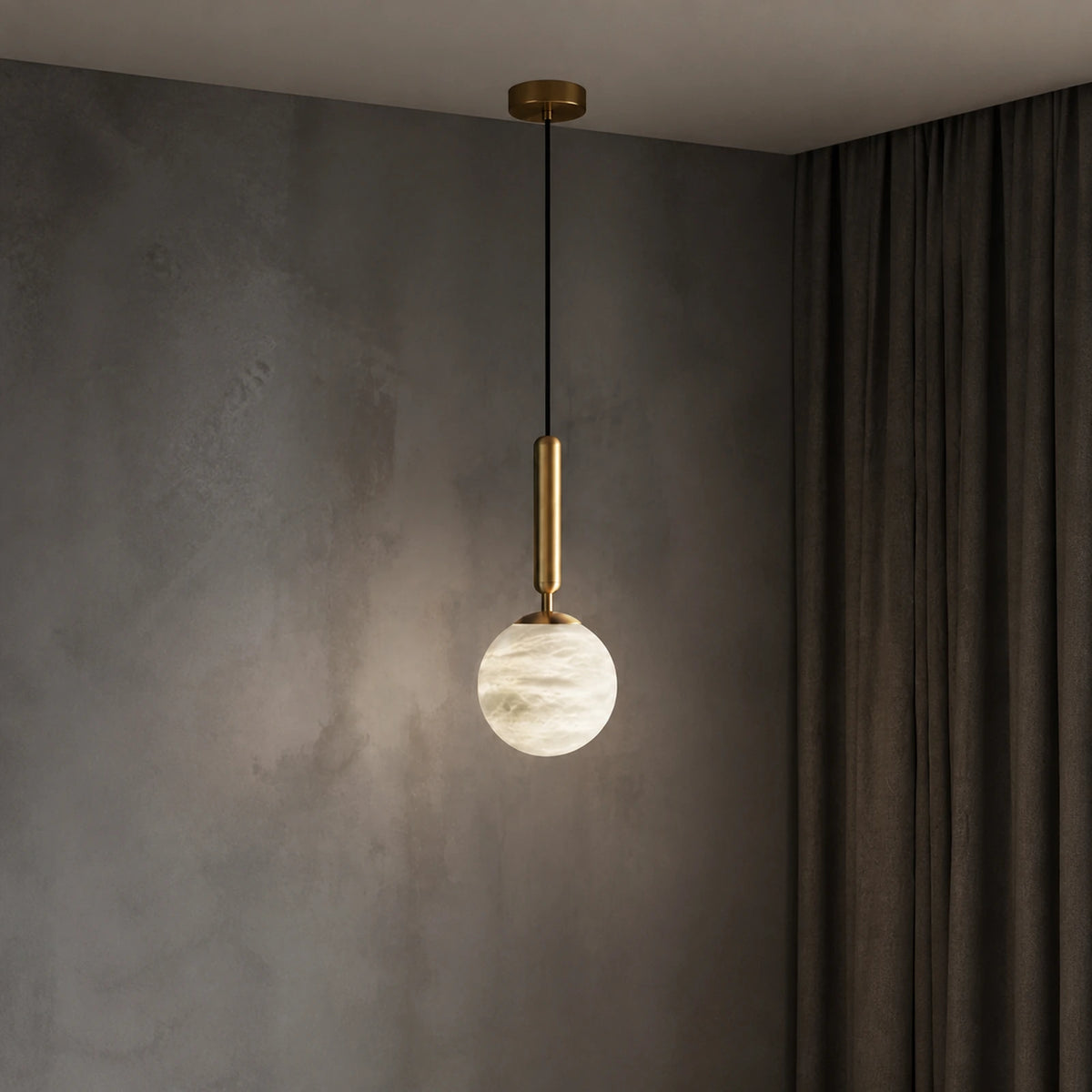 Alabaster Globe Pendant Light