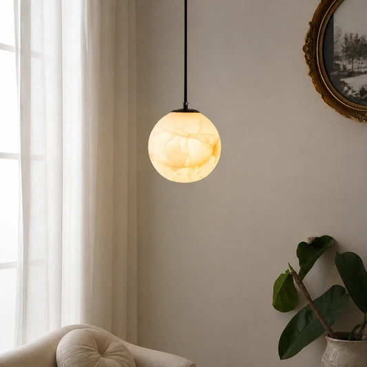 Alabaster Globe Pendant Light