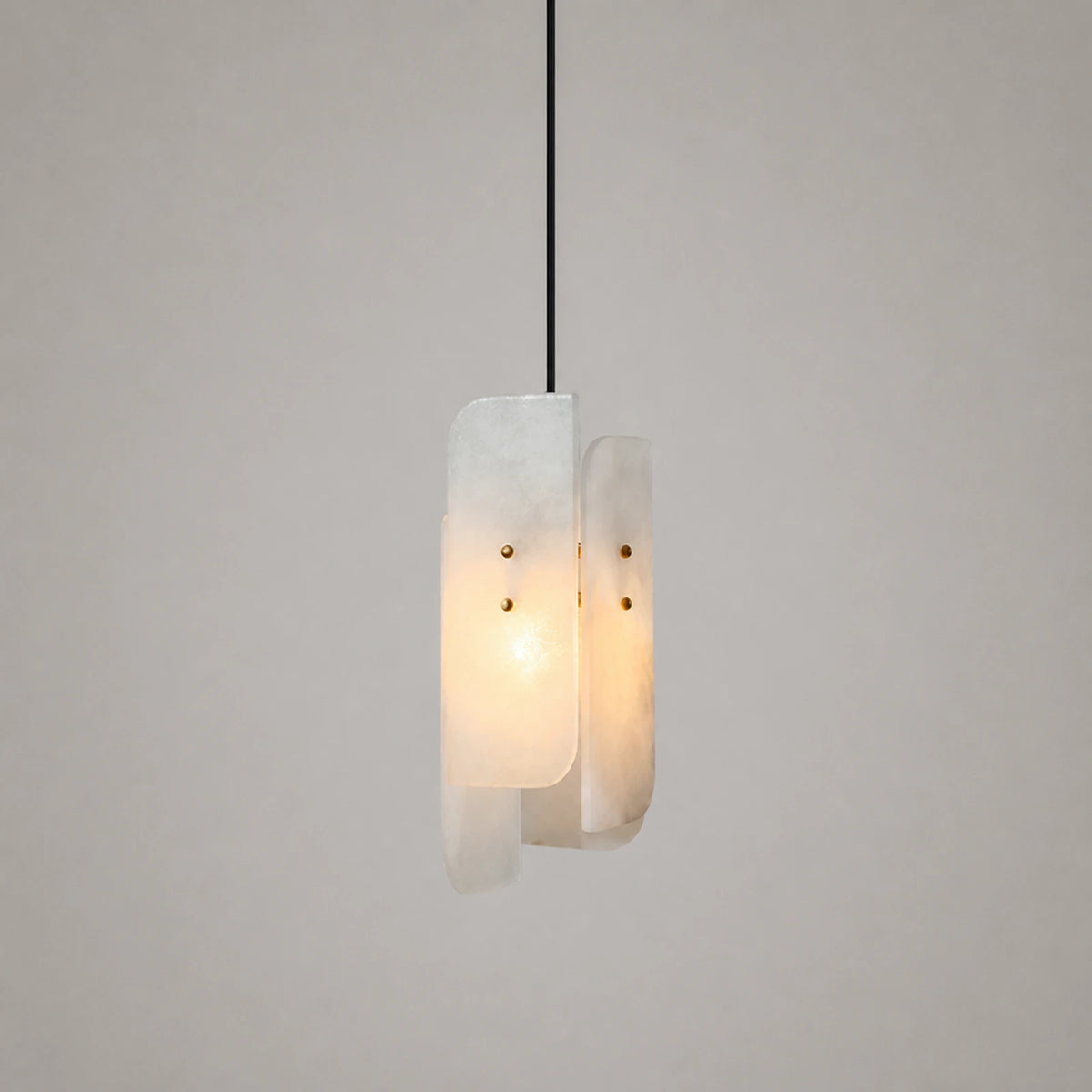 Double-Panel Alabaster Pendant Light