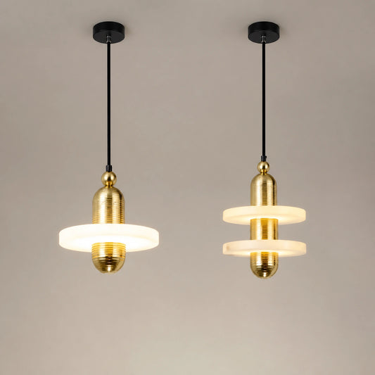Alabaster Disc Pendant Light