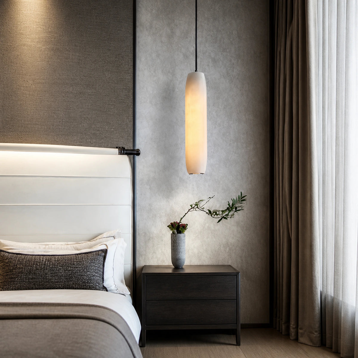 Slender Alabaster Pendant Light
