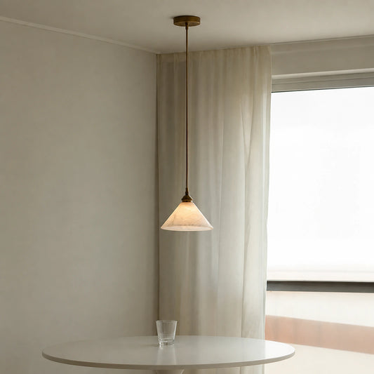 Conical Alabaster Pendant Light