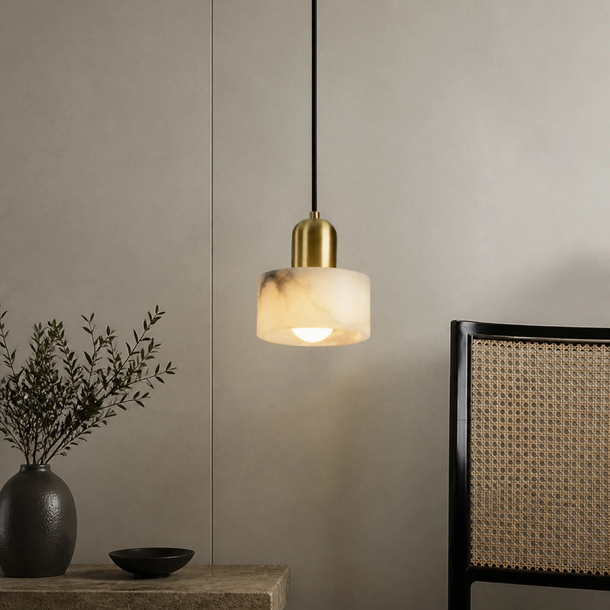 Round Alabaster Pendant Light