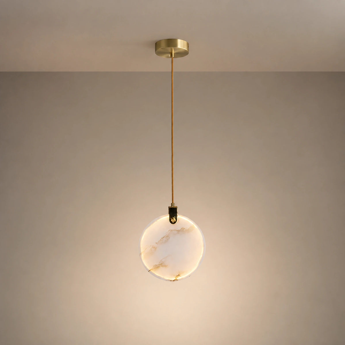 Round Alabaster Mini Pendant Light