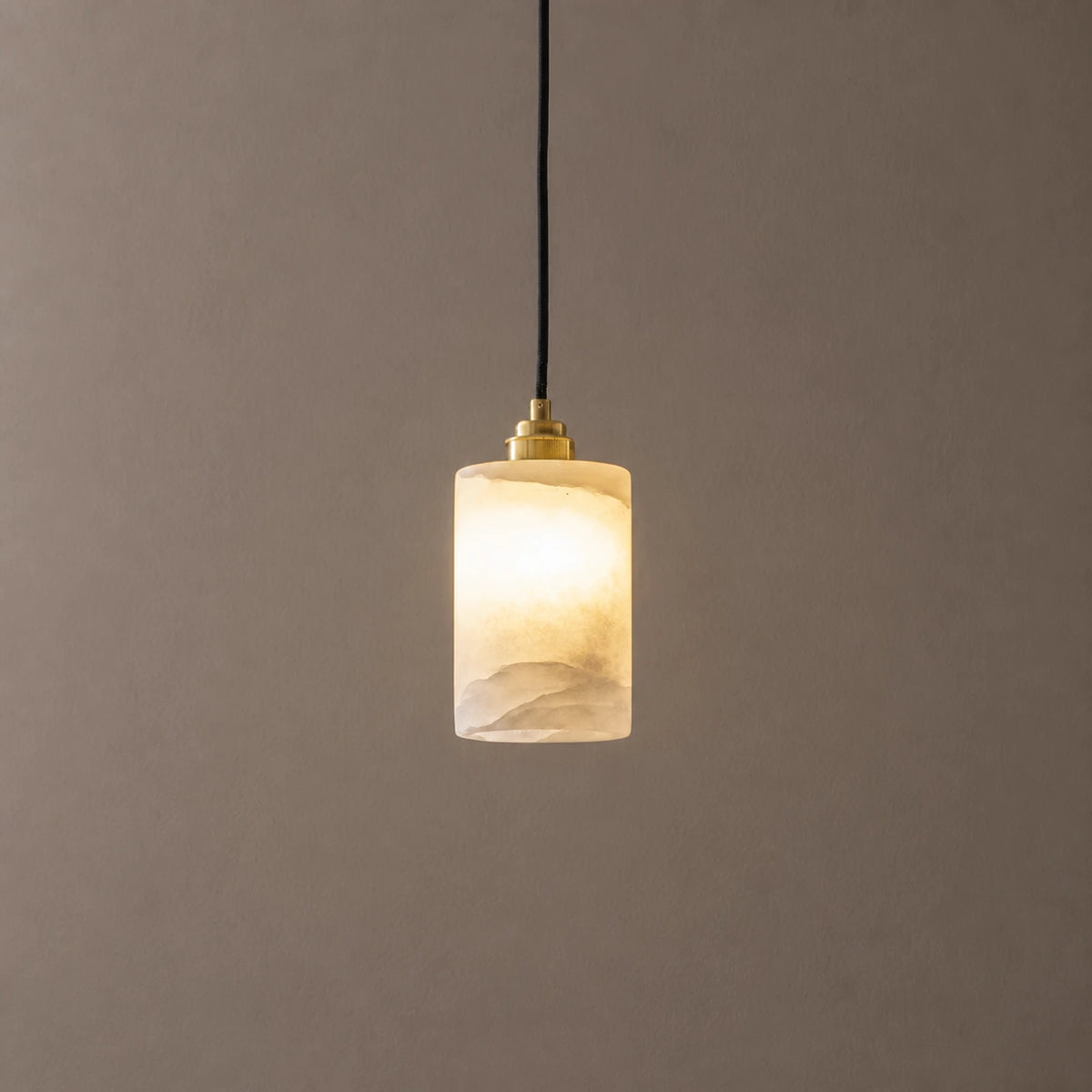 Alabaster Cylindrical Mini Pendant Light
